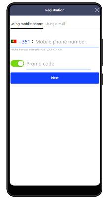 registration through the betmaster app on android